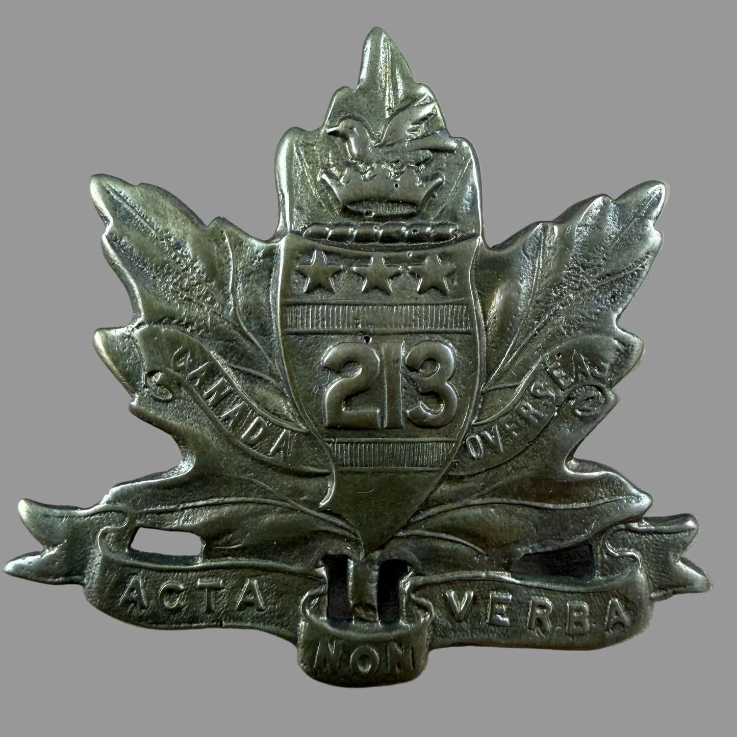 Canadian – WWI – 213th Battalion (Toronto Americans) Canadian Infantry – Cap Badge