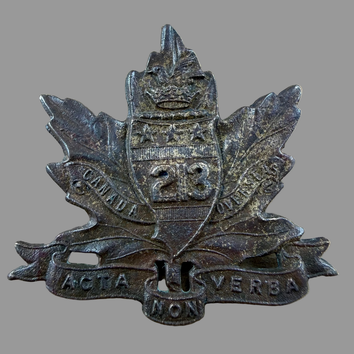 Canadian – WWI – 213th Battalion (Toronto Americans) Canadian Infantry – Cap Badge