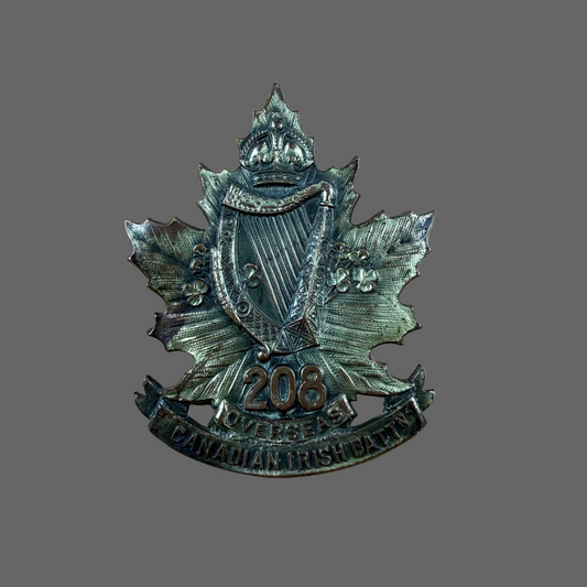 Canadian – WWI – 208th Battalion (Canadian Irish) Canadian Infantry – Cap Badge