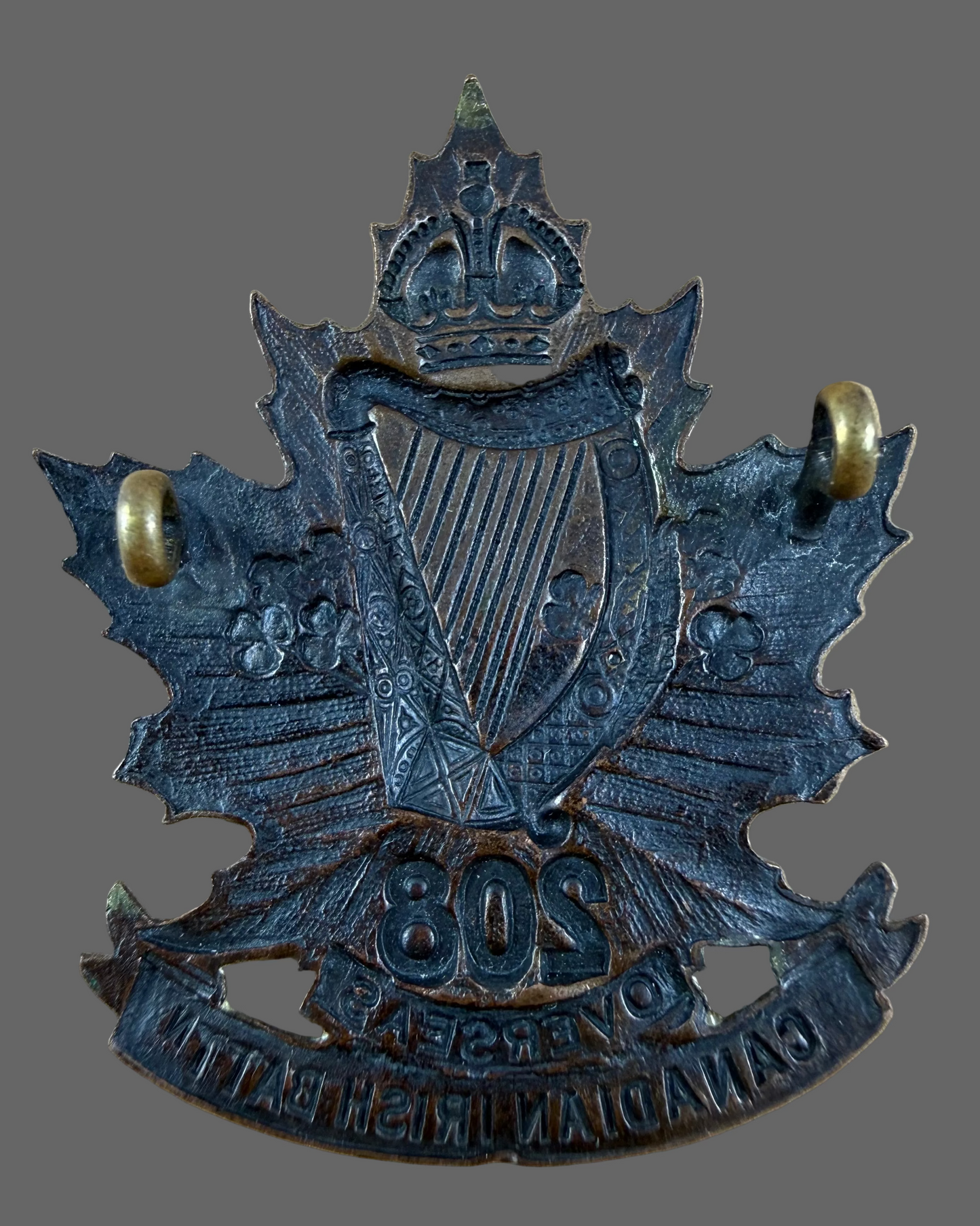 Canadian – WWI – 208th Battalion (Canadian Irish) Canadian Infantry – Cap Badge
