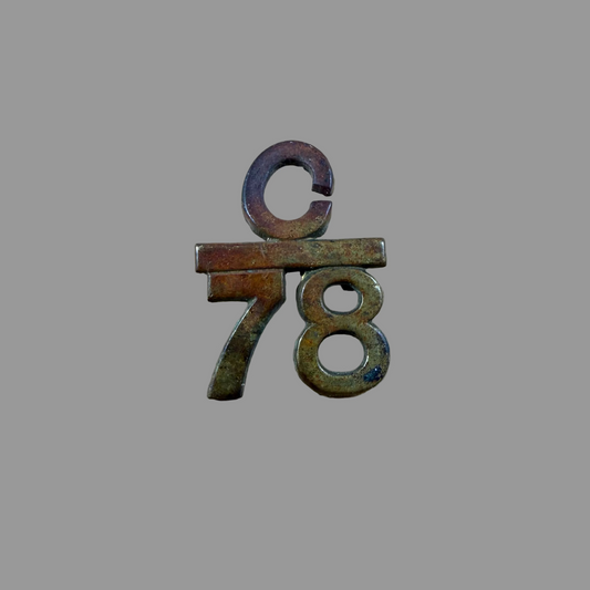Canadian – WWI – 78th Battalion (Winnipeg Grenadiers) Canadian Infantry – C/78 Collar Badge