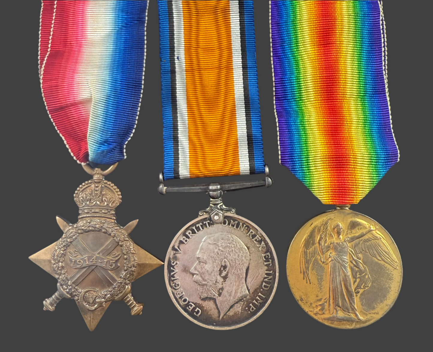 WWI 1914-15 Medal Trio to 1st Salford Pals - Lancashire Fusiliers - KIA 1 July 1916 - Stapleton