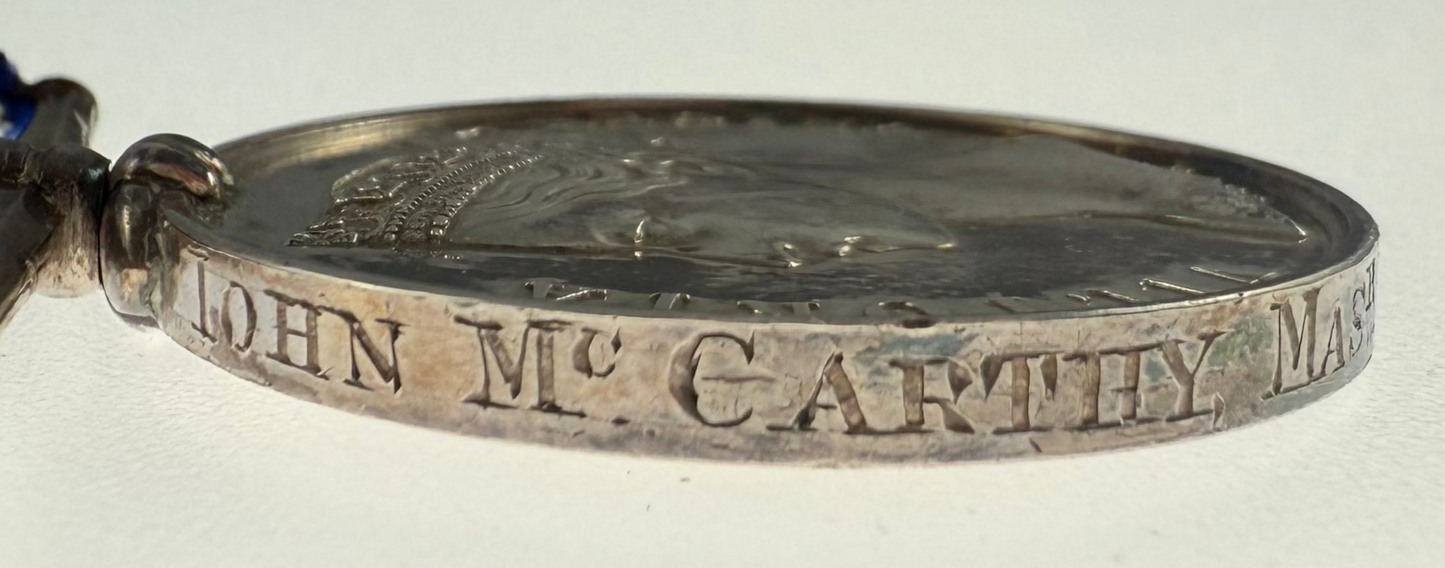 Victorian - Royal Navy Long Service and Good Conduct Medal - 1848 Dated Type - Wide Suspension - McCarthy