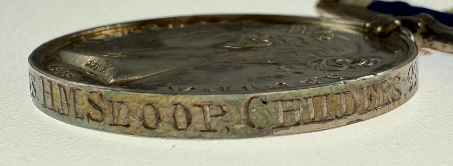 Victorian - Royal Navy Long Service and Good Conduct Medal - 1848 Dated Type - Wide Suspension - McCarthy