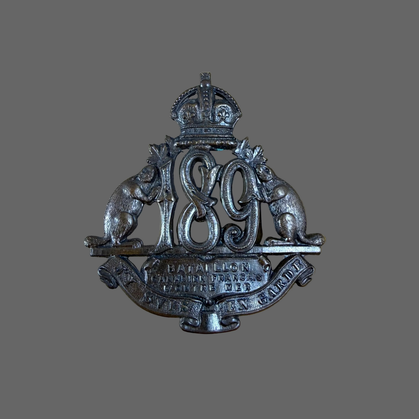 Canadian – WWI – 189th Battalion (Canadien Francais) Canadian Infantry – Cap Badge