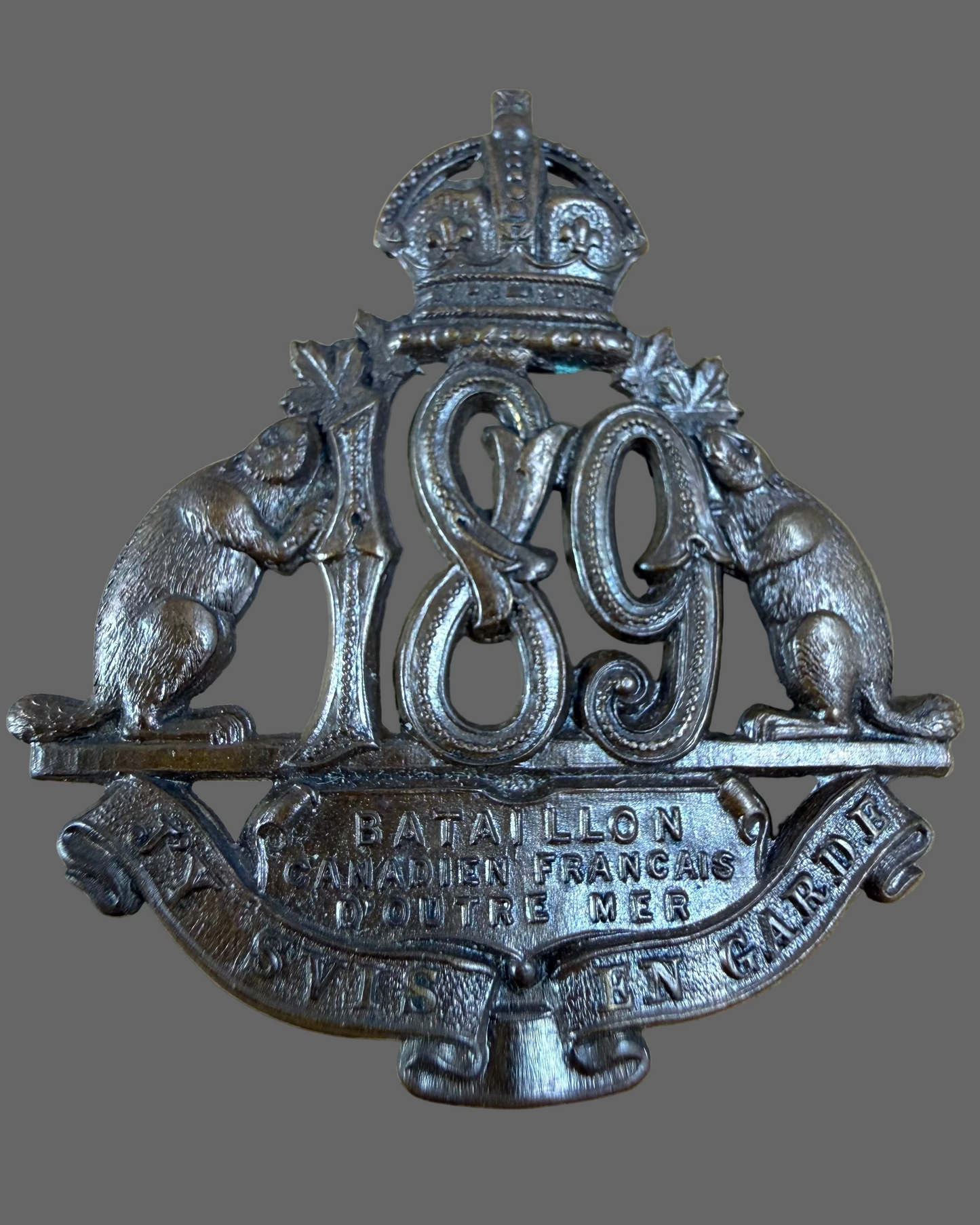 Canadian – WWI – 189th Battalion (Canadien Francais) Canadian Infantry – Cap Badge