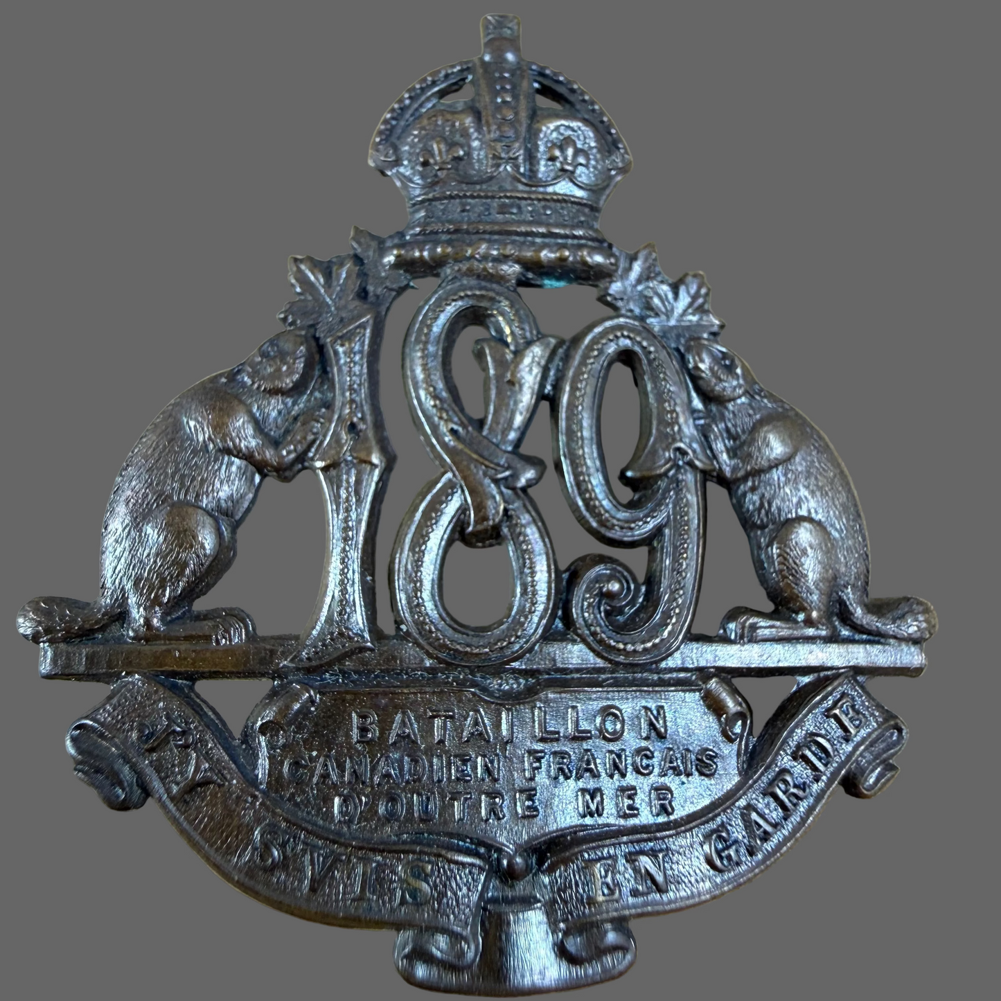Canadian – WWI – 189th Battalion (Canadien Francais) Canadian Infantry – Cap Badge