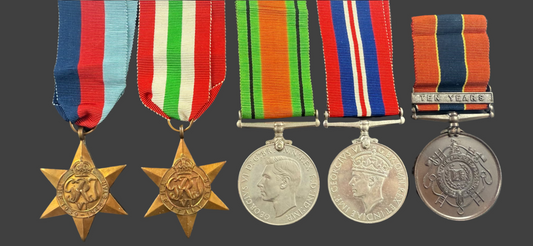 WWII British - Royal Engineers - Fire Services Long Service Medal Group - Vine