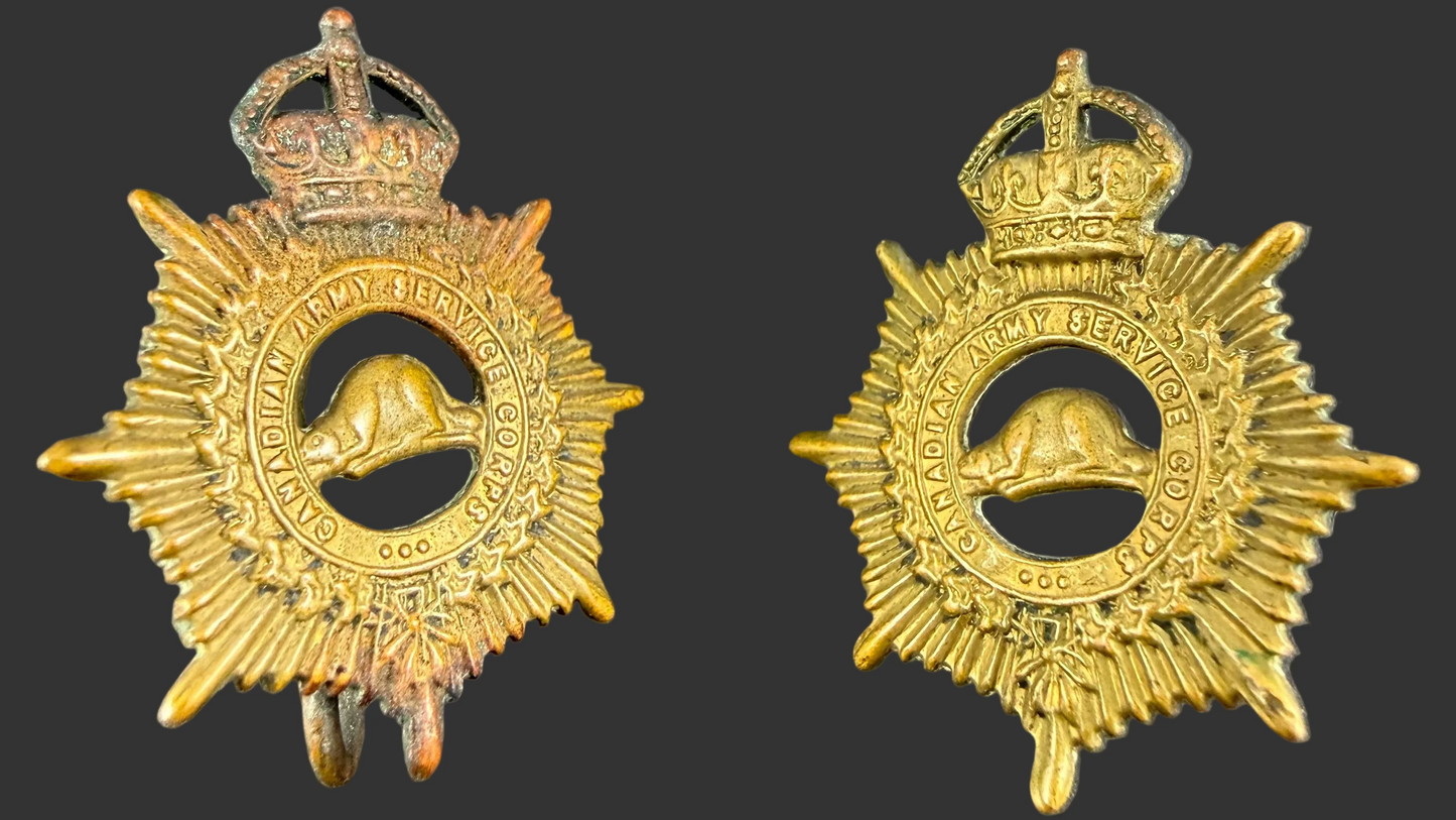 Canadian – WWI – Canadian Army Service Corps – Collar Badges