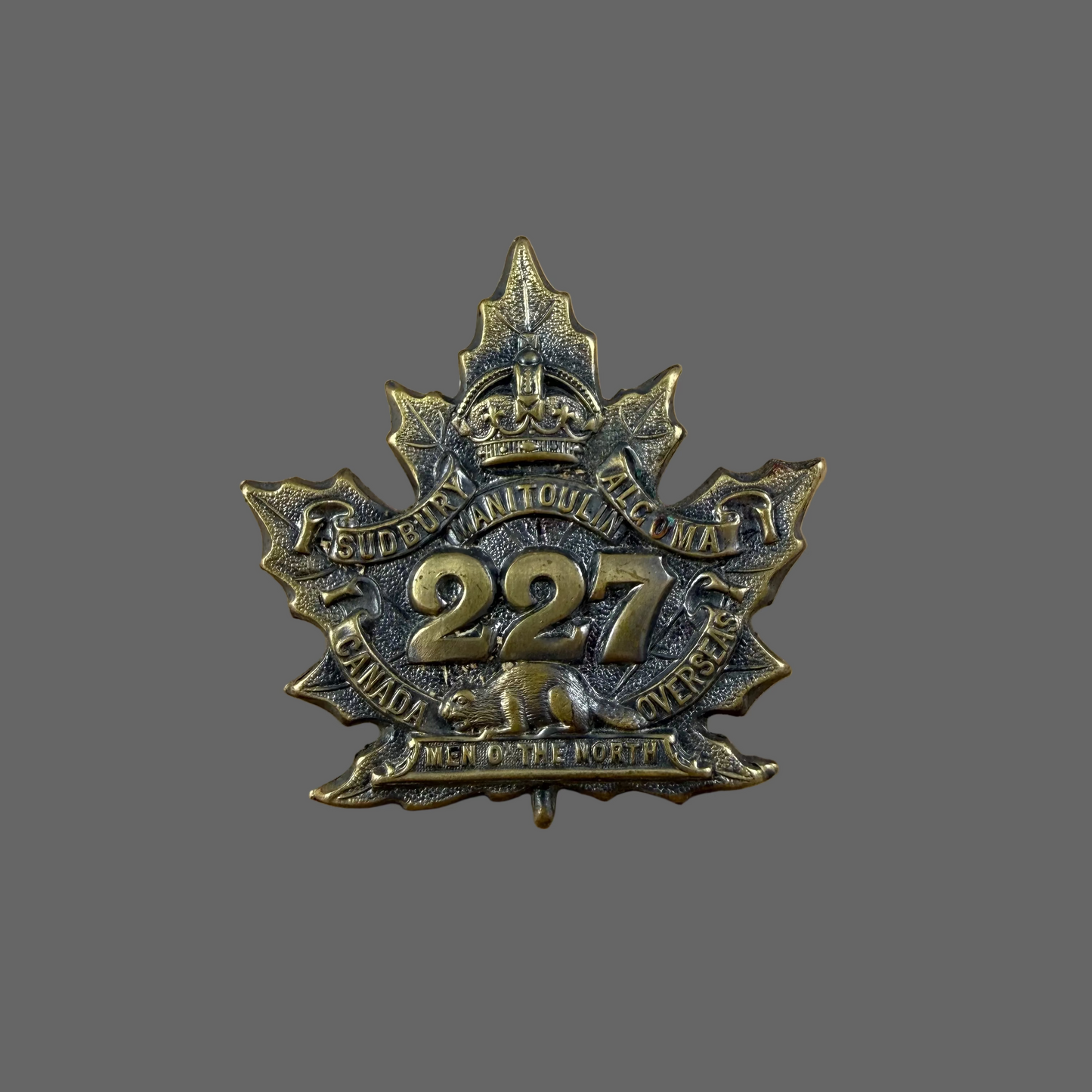 Canadian – WWI – 227th  Battalion (Men O’ The North) Canadian Infantry – Cap Badge