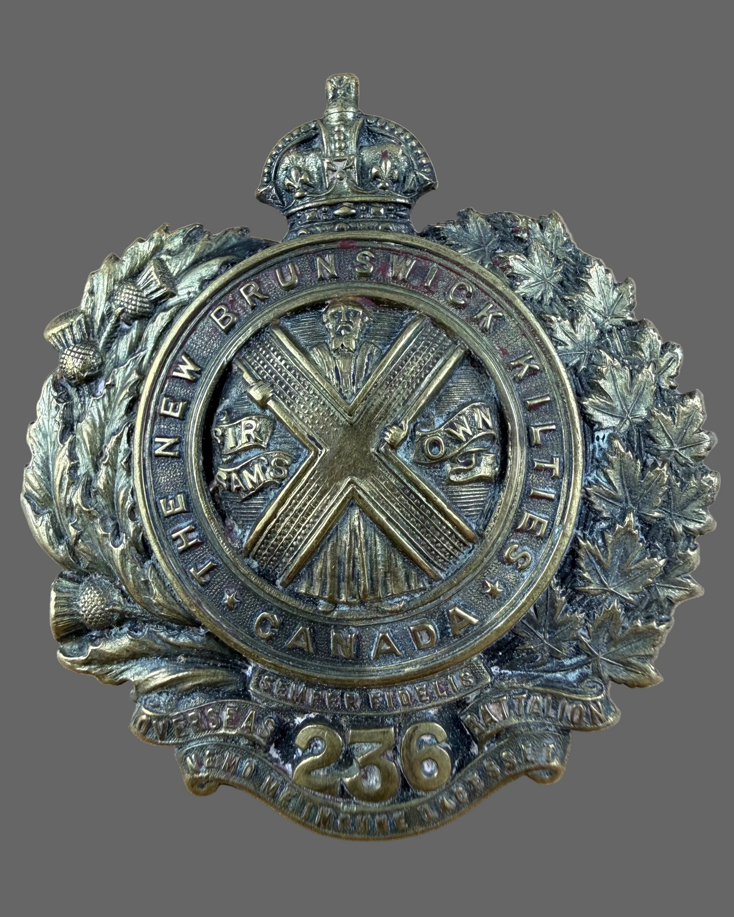 Canadian – WWI – 236th Battalion (New Brunswick Kilties) Canadian Infantry – Glengarry Badge