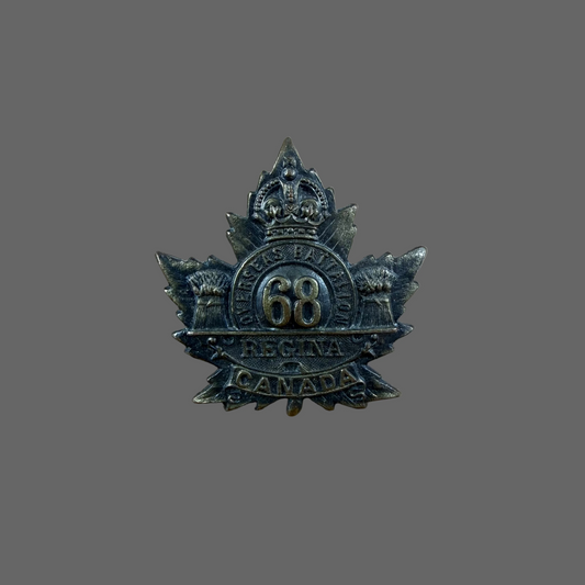 Canadian – WWI – 68th Battalion (Regina) Canadian Infantry – Collar Badge