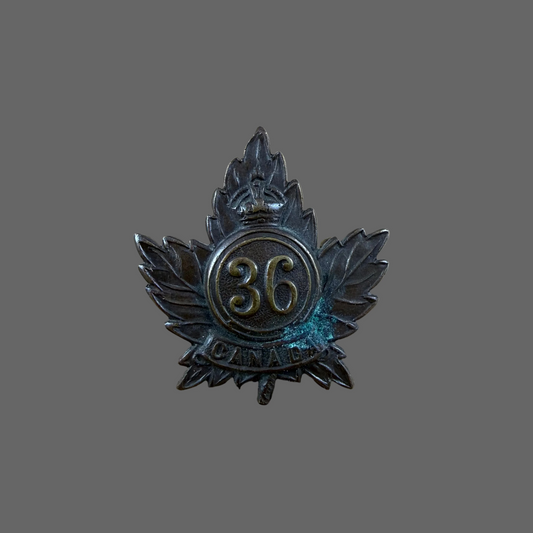 Canadian – WWI – 36th Battalion (Hamilton Ontario) Canadian Infantry – Collar Badge