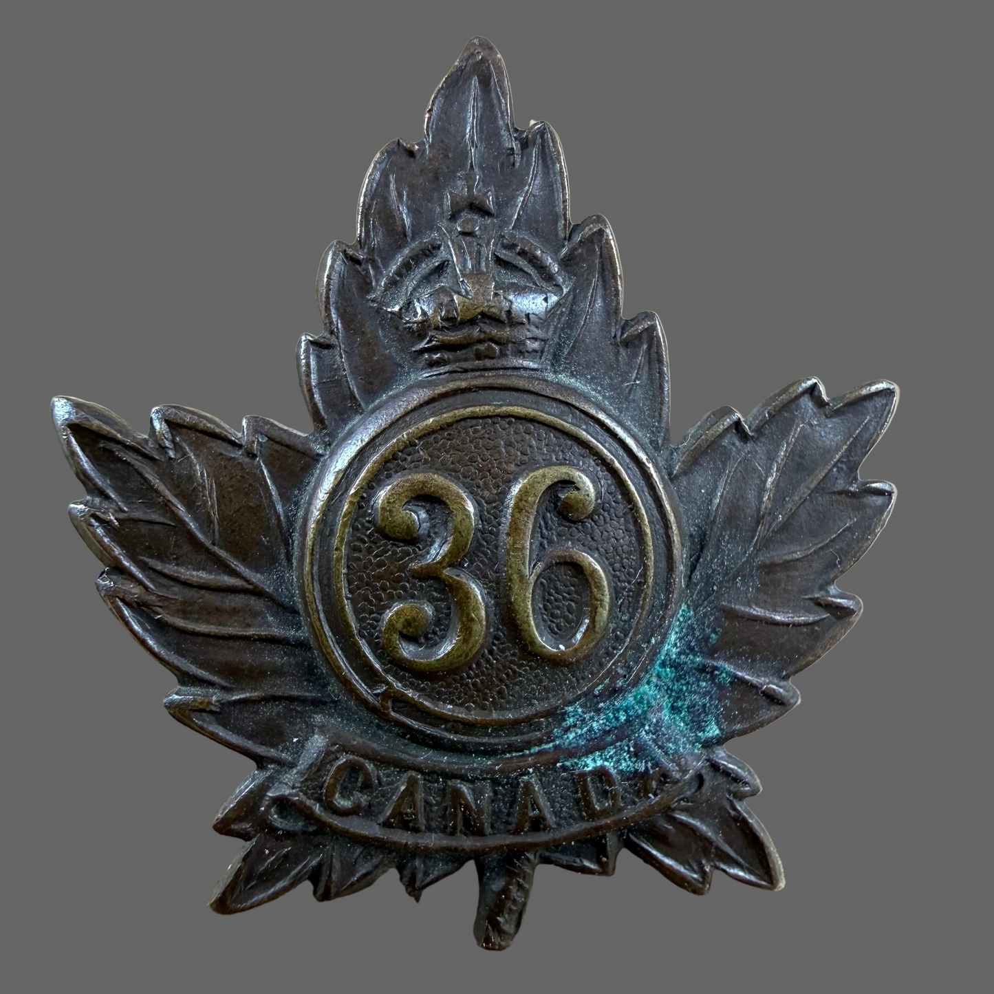 Canadian – WWI – 36th Battalion (Hamilton Ontario) Canadian Infantry – Collar Badge