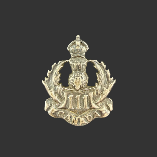 Canadian – WWI – 111th Battalion (South Waterloo) Canadian Infantry – Officers Collar Badge