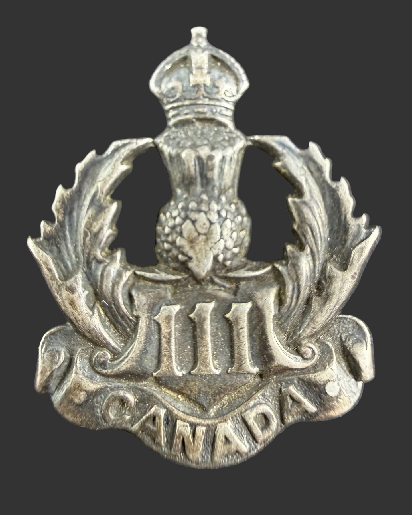 Canadian – WWI – 111th Battalion (South Waterloo) Canadian Infantry – Officers Collar Badge