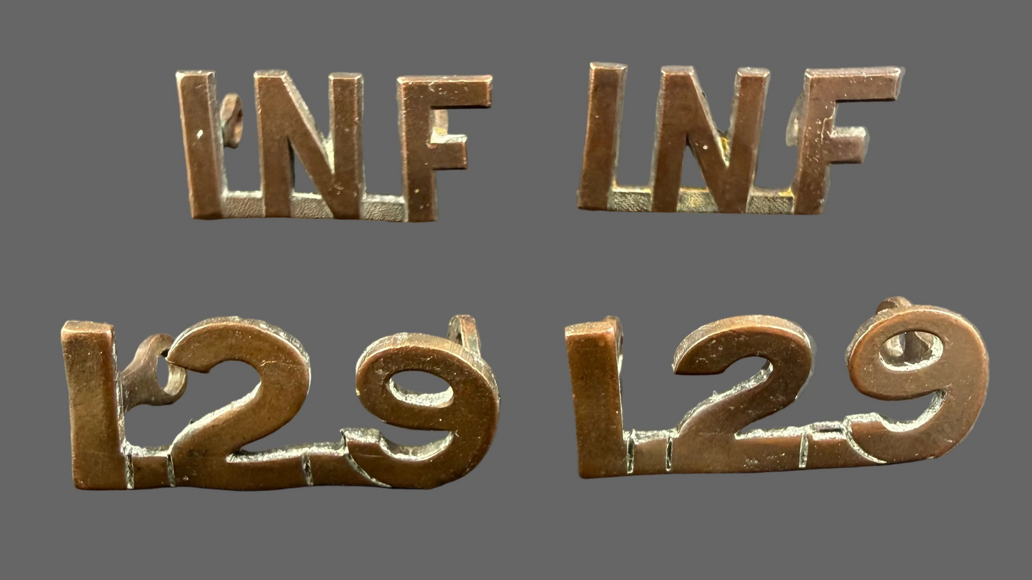 Canadian – WWI – 129th Battalion (Wentworth) Canadian Infantry – Shoulder Numerals