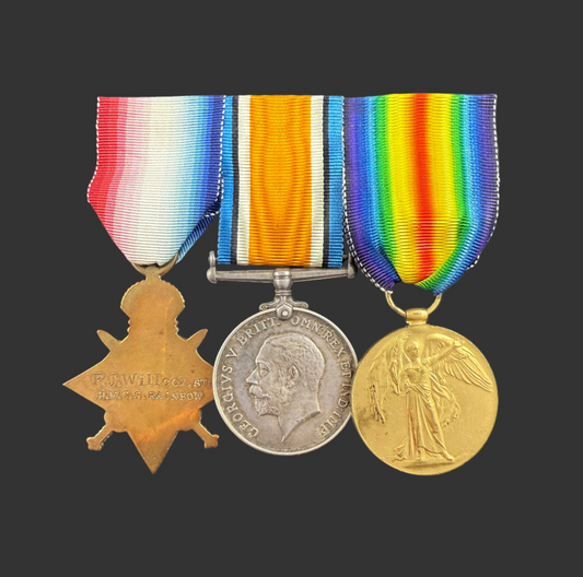 Canadian - WWI - 1914-15 Medal Trio to Royal Canadian Navy - HMCS Rainbow - Willcox