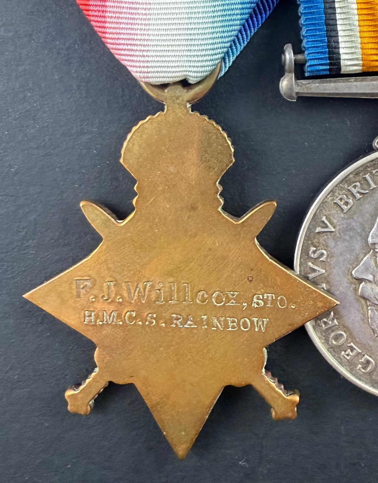 Canadian - WWI - 1914-15 Medal Trio to Royal Canadian Navy - HMCS Rainbow - Willcox