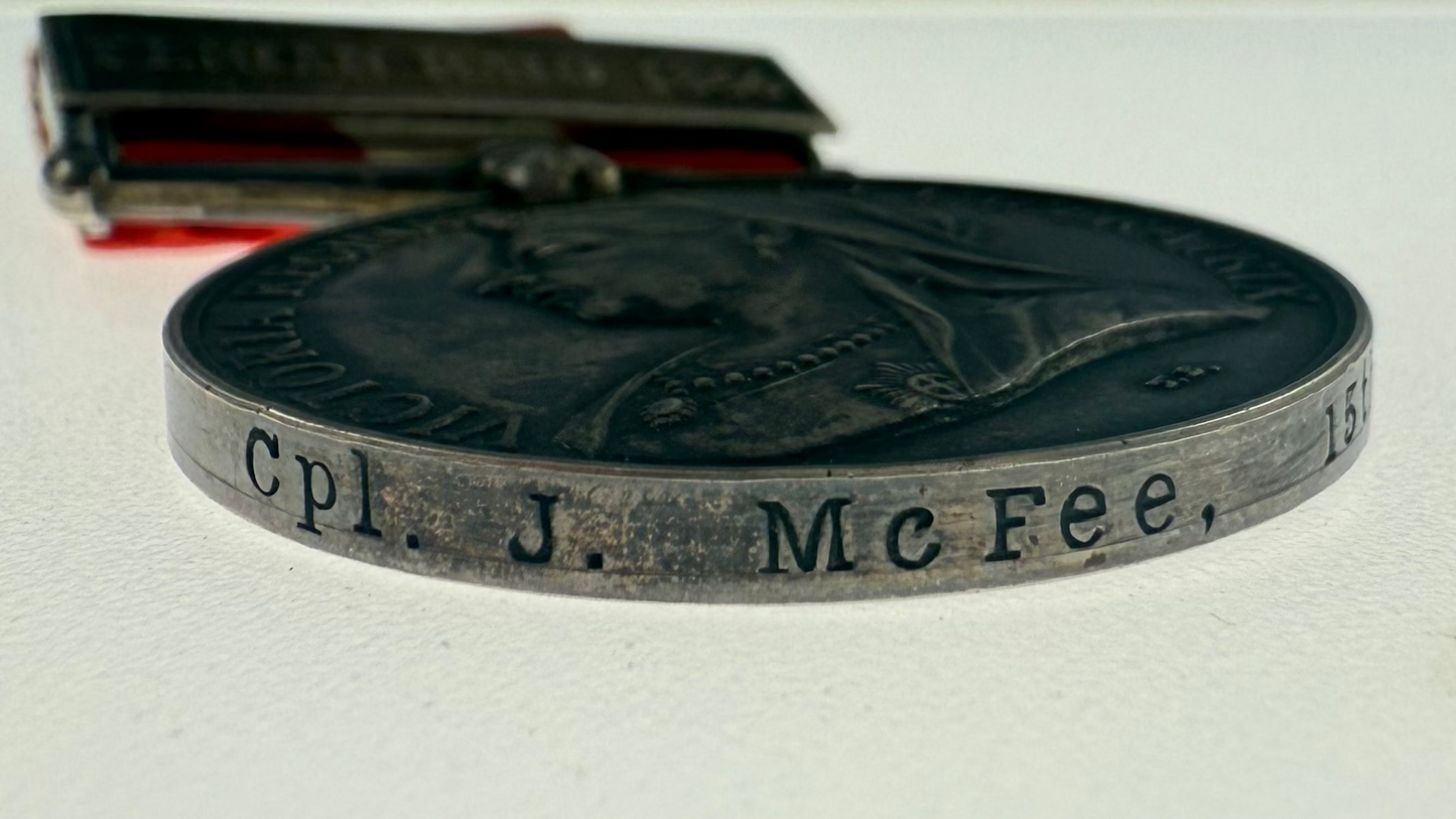 Canada General Service Medal - Fenian Raid 1866 - 15th Battalion (Belleville) - McFee