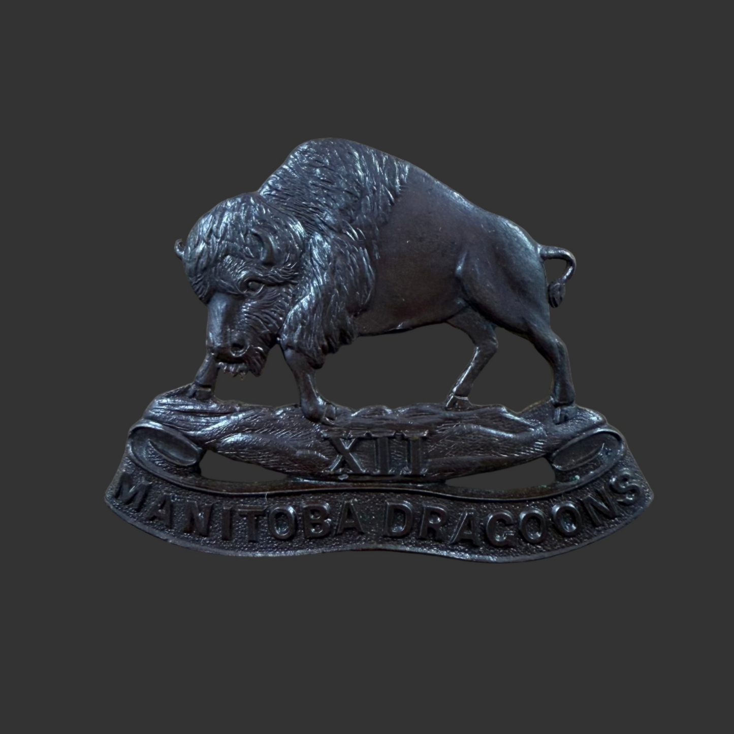 Canadian WWII - Manitoba Dragoons - Officers' Service Dress (OSD) Cap Badge