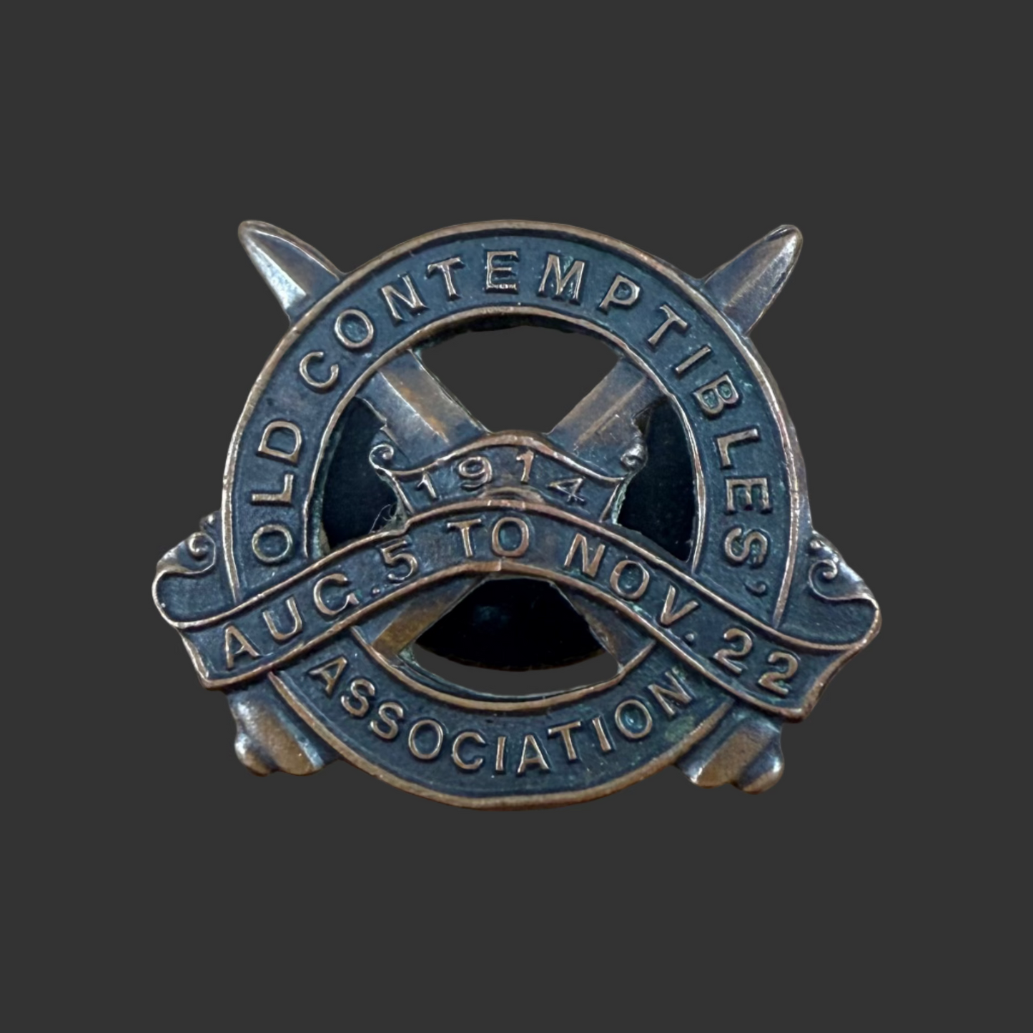 British WWI - Old Contemptibles Association - Membership Pin - Numbered