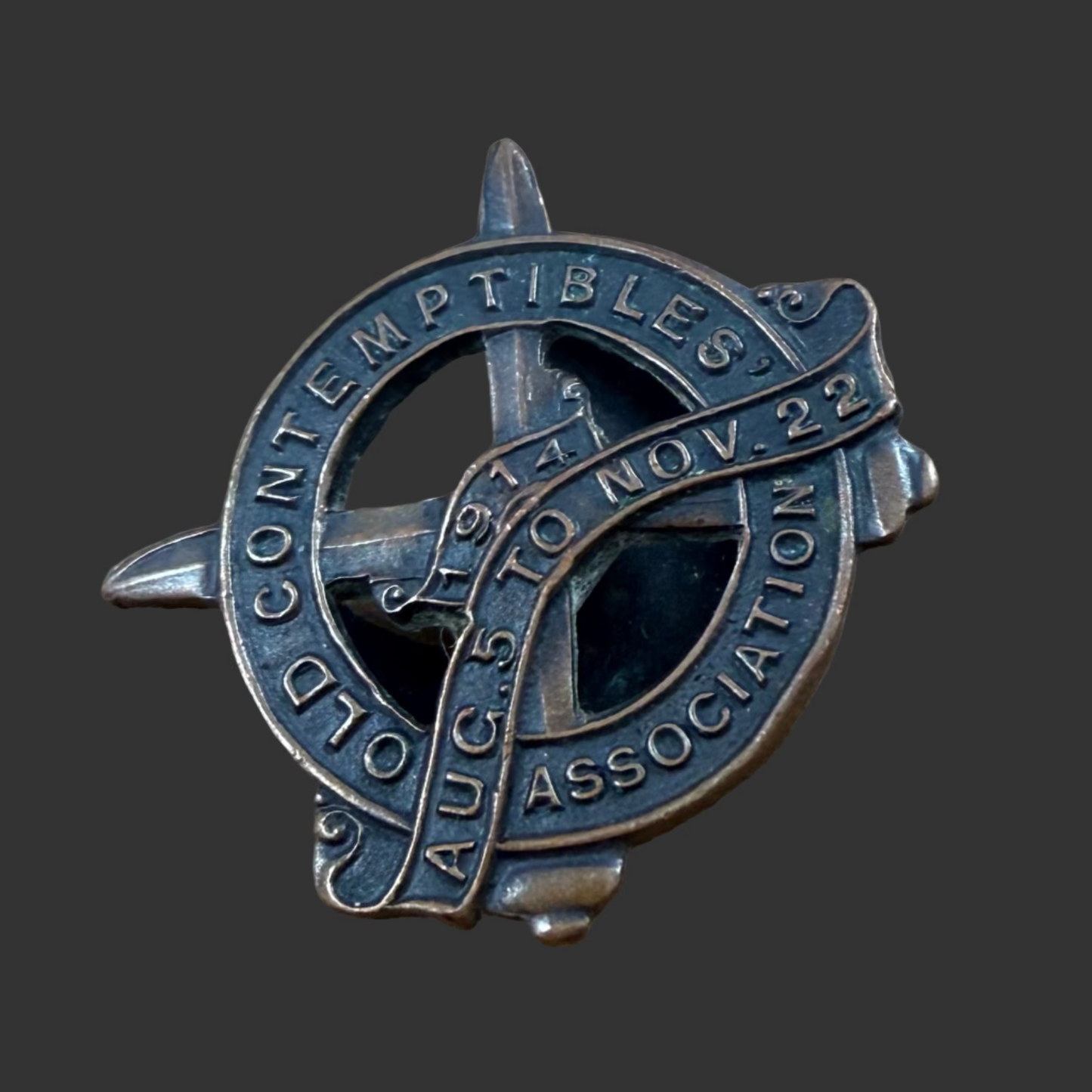 British WWI - Old Contemptibles Association - Membership Pin - Numbered