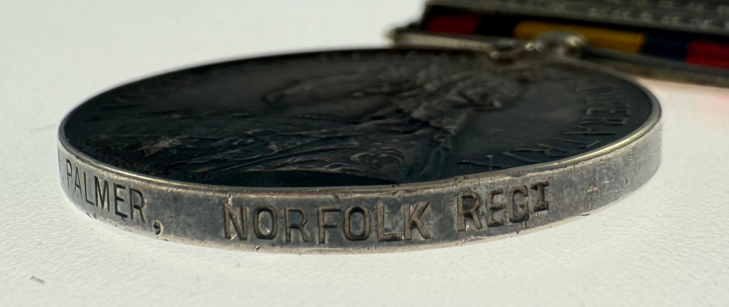 Queen's South Africa Medal - Norfolk Regiment - Drummer - Palmer