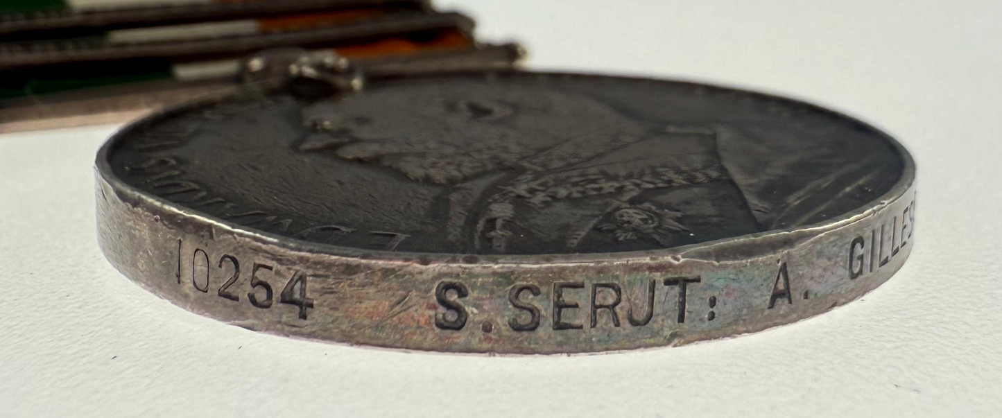 King's South Africa Medal - Royal Army Medical Corps - Messina Earthquake - MiD - Gillespie