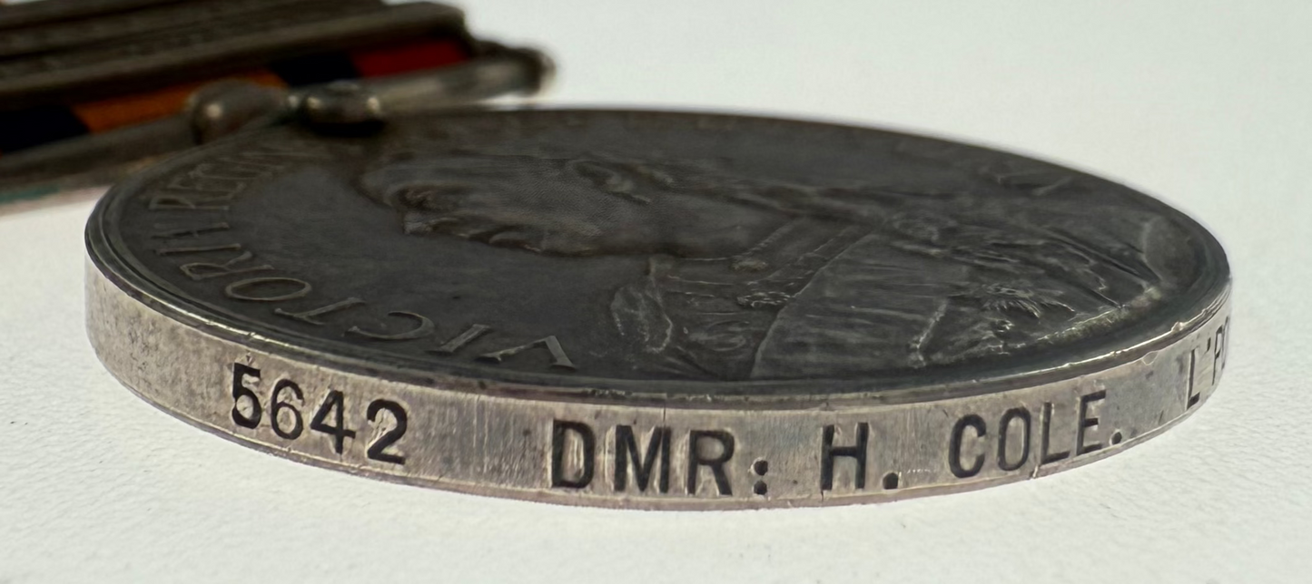 Queen's South Africa Medal - Liverpool Regiment Mounted Infantry - Drummer - Cole