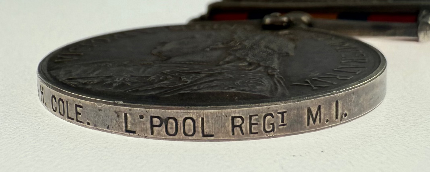 Queen's South Africa Medal - Liverpool Regiment Mounted Infantry - Drummer - Cole