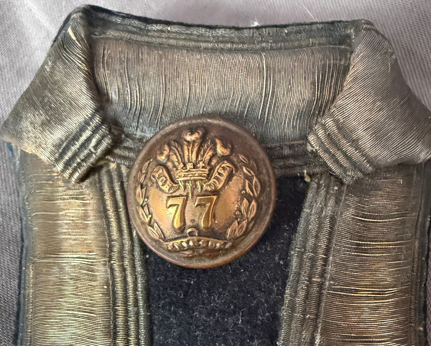 British - Victorian - Crimean War Period Officer Shoulder Boards - 77th (East Middlesex) Regiment of Foot