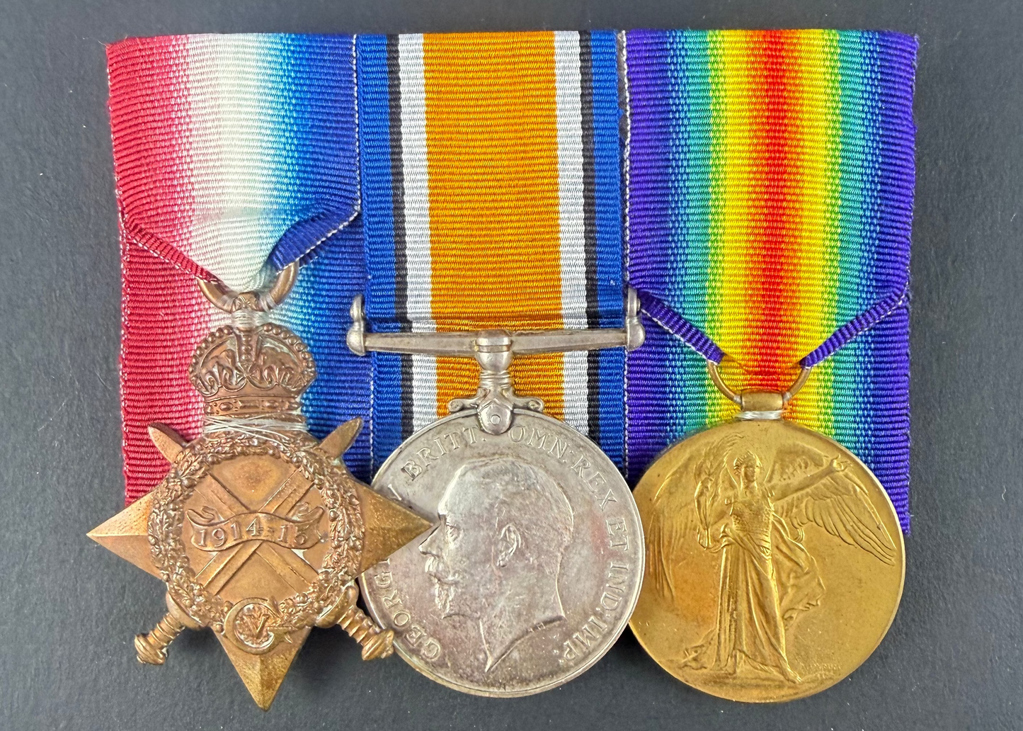 British - WWI - 1914-15 Medal Trio to Durham Light Infantry - Doran