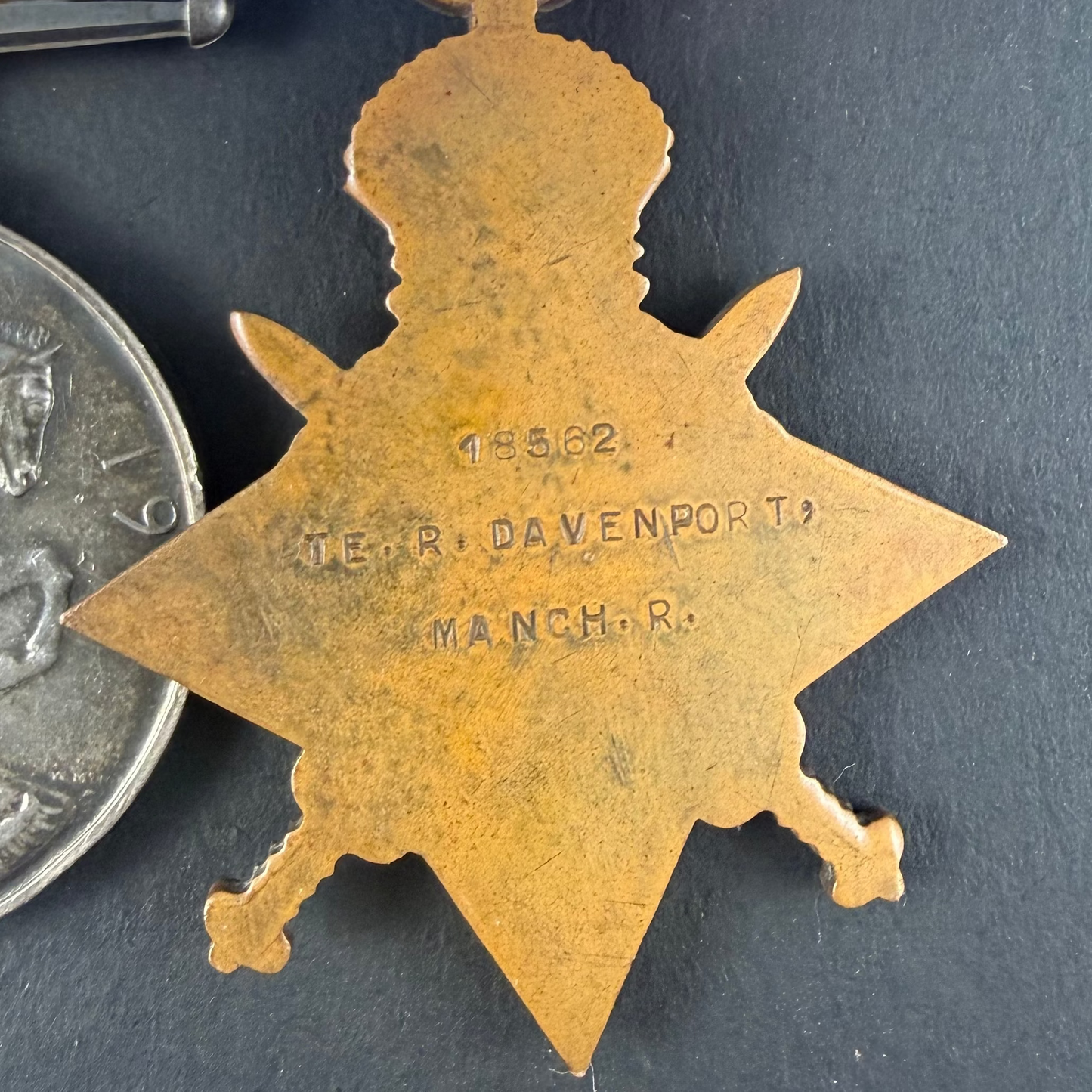 British - WWI - 1914-15 Medal Trio to Manchester Regiment - Davenport