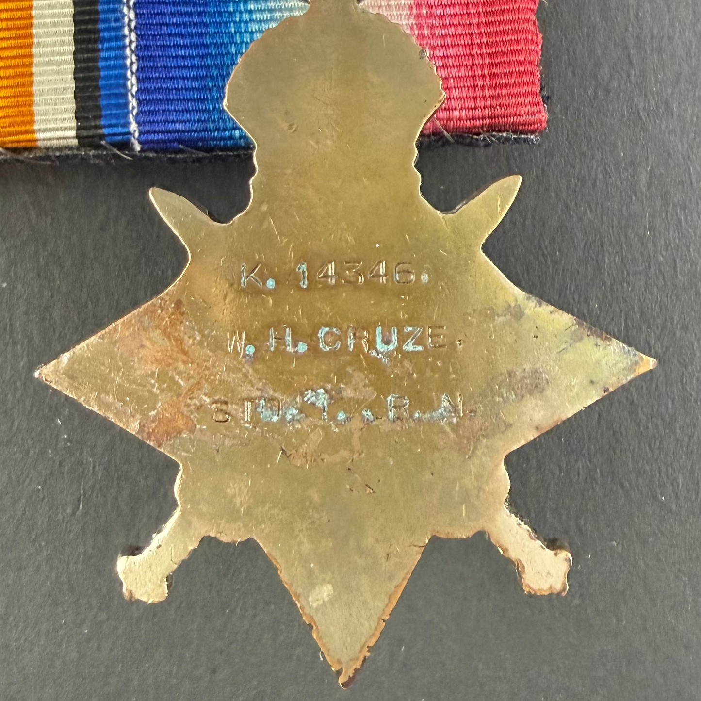 British - WWI - 1914-15 Medal Trio and Royal Navy Long Service Medal Group - HMS Vansittart - Cruze