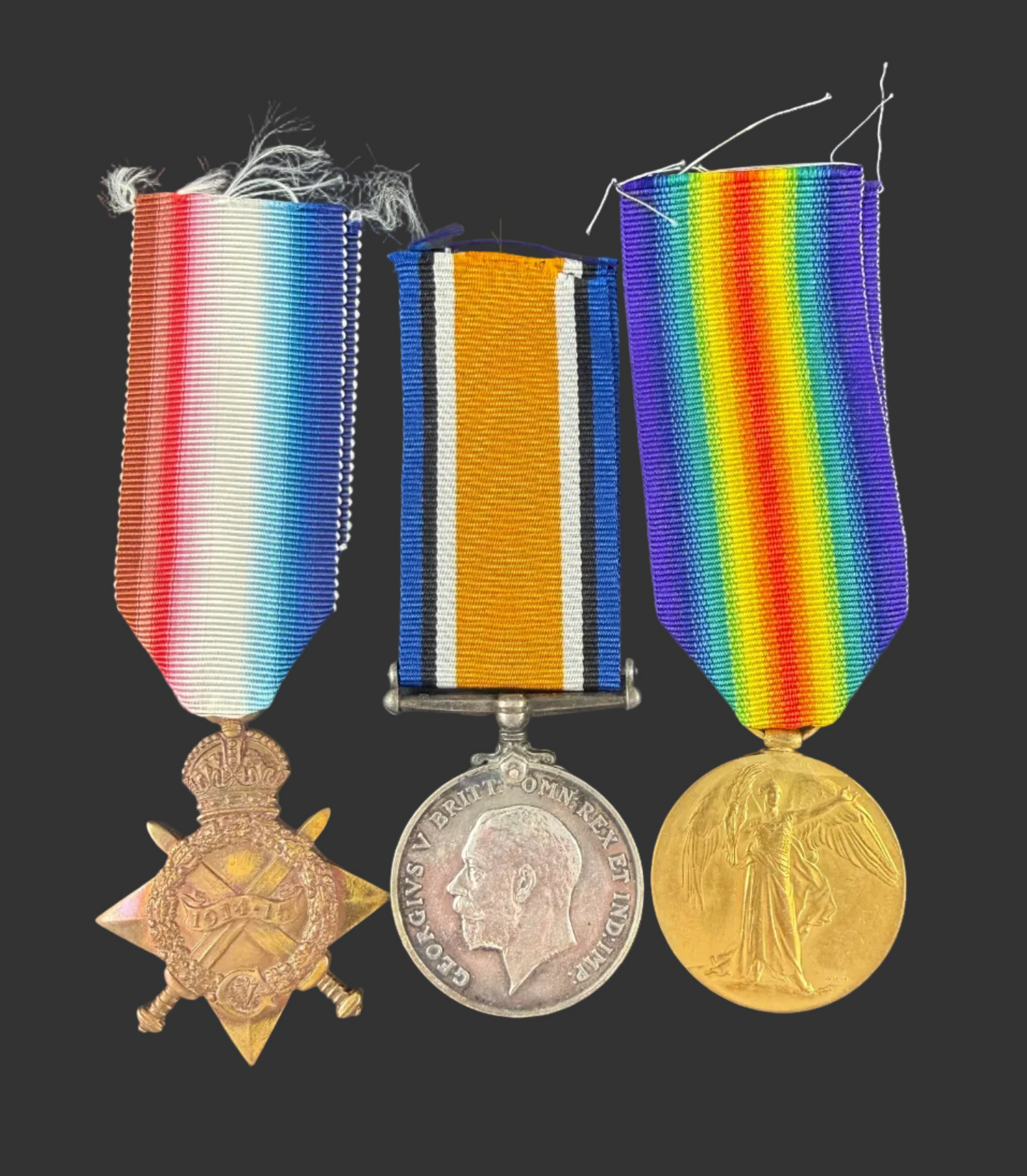 British - WWI - 1914-15 Medal Trio to 10th Battalion Essex Regiment - Perry