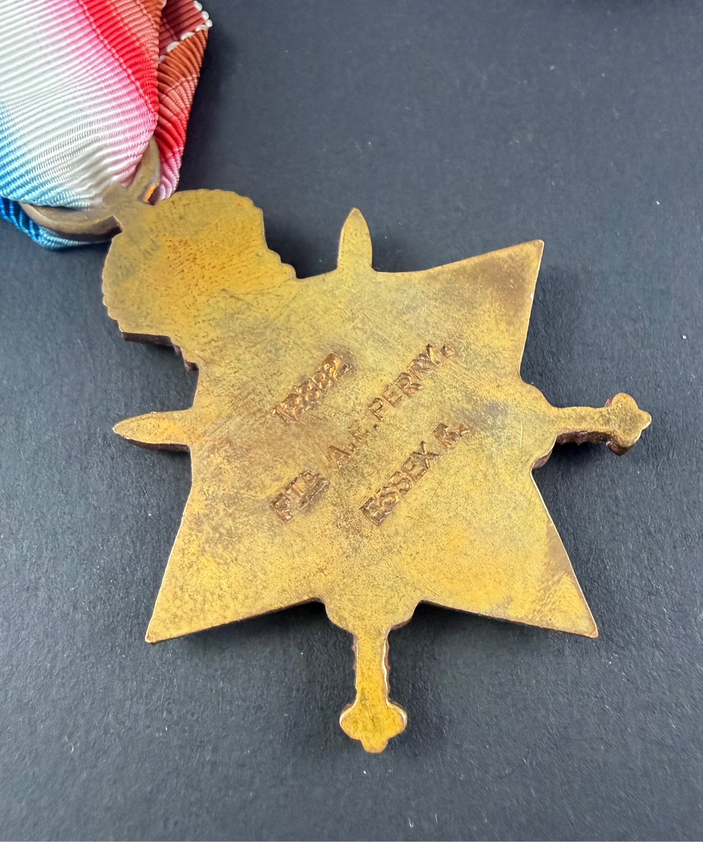 British - WWI - 1914-15 Medal Trio to 10th Battalion Essex Regiment - Perry