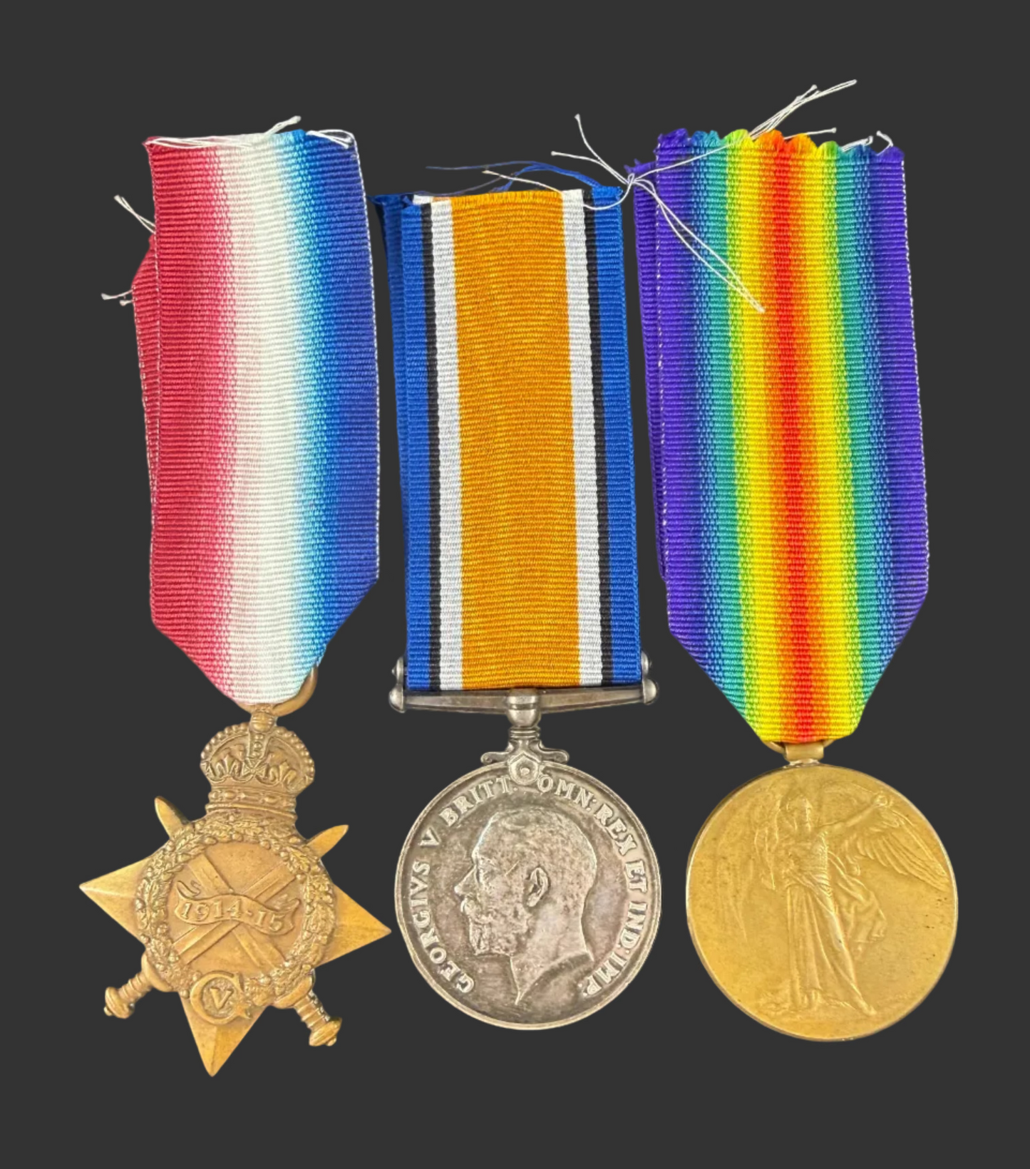 British - WWI - 1914-15 Medal Trio to 8th Battalion West Riding Regiment - Britton - Gallipoli