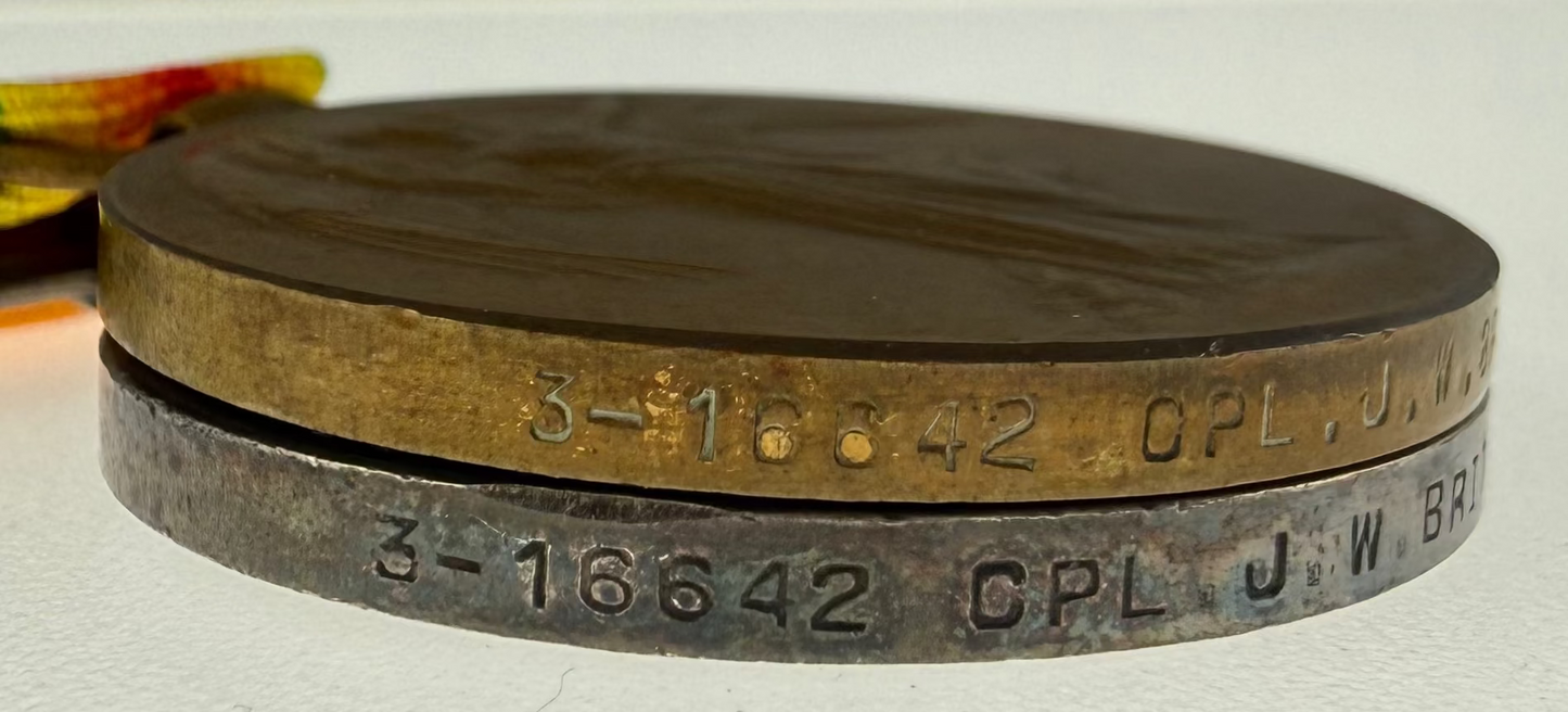 British - WWI - 1914-15 Medal Trio to 8th Battalion West Riding Regiment - Britton - Gallipoli