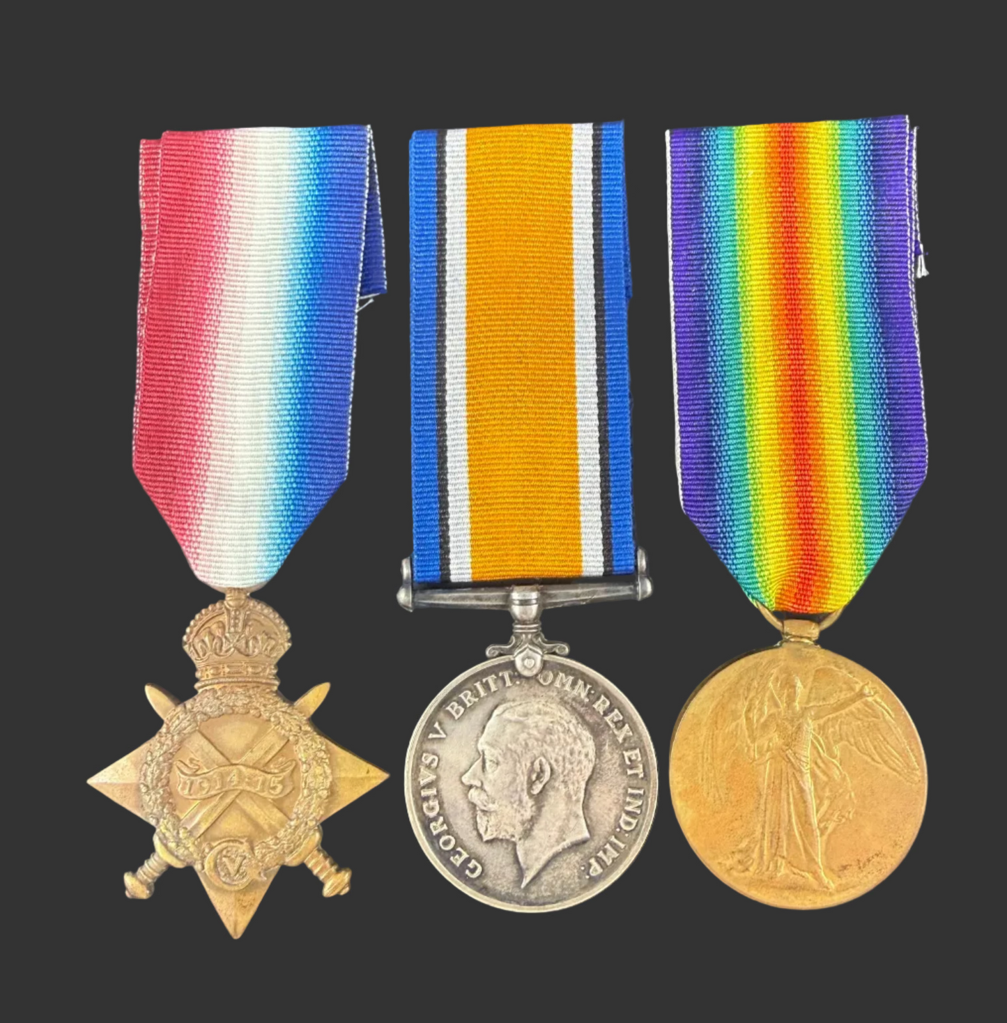 British - WWI - 1914-15 Medal Trio to 2nd Battalion East Yorkshire Regiment - WIA - Beresford