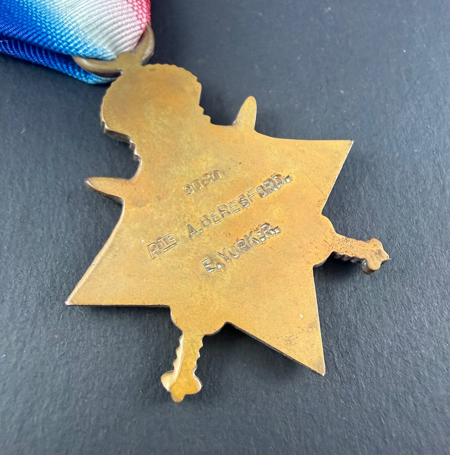 British - WWI - 1914-15 Medal Trio to 2nd Battalion East Yorkshire Regiment - WIA - Beresford