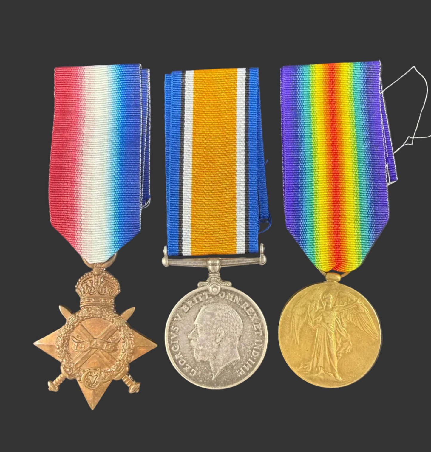 British - WWI - 1914-15 Medal Trio to 5th Battalion Suffolk Regiment - Gallipoli - Spooner