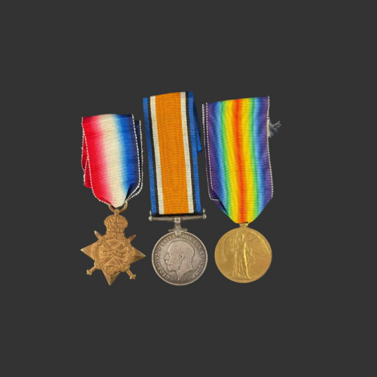 British - WWI - 1914-15 Medal Trio to 4th Battalion Gordon Highlanders - WIA - Smith
