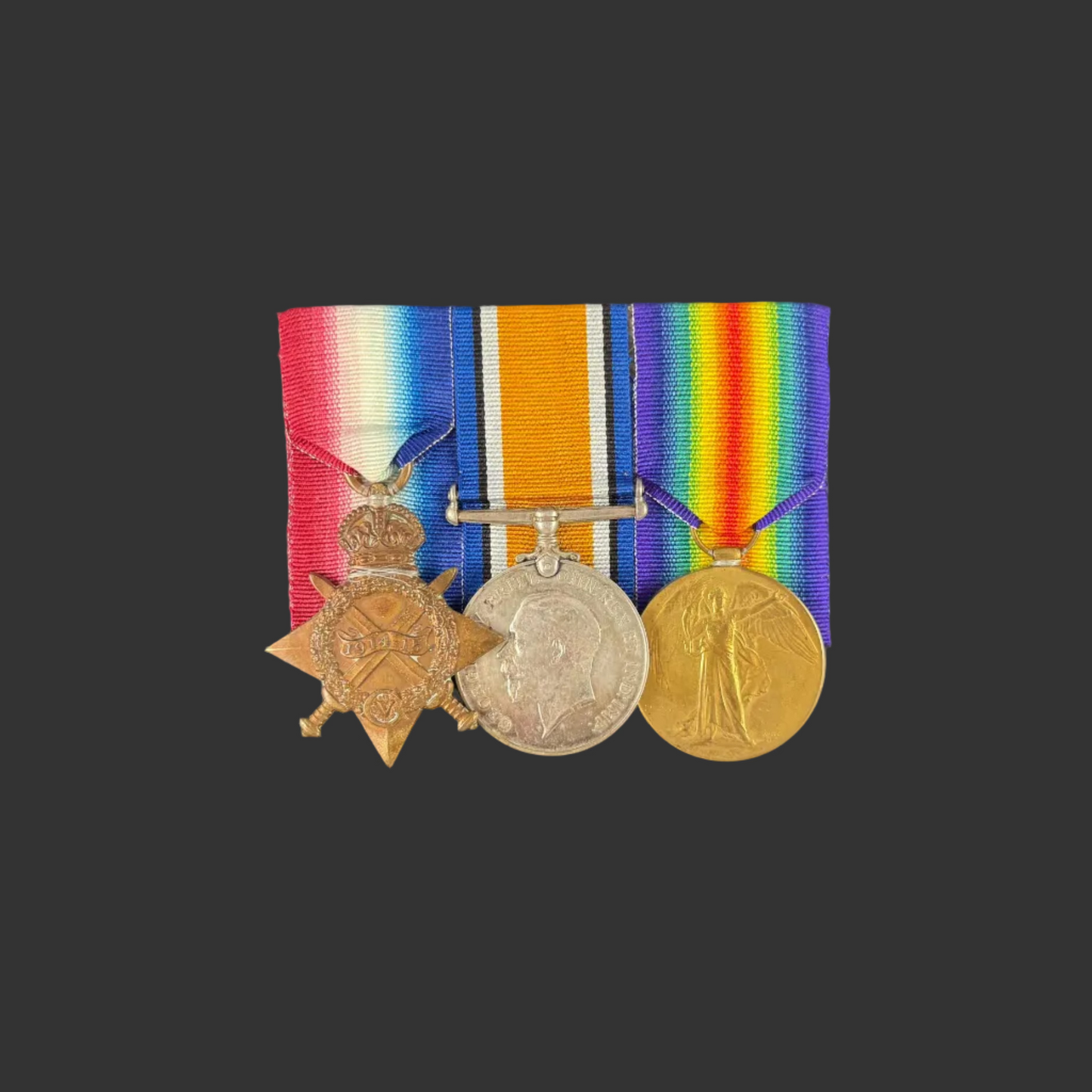 British - WWI - 1914-15 Medal Trio to Durham Light Infantry - Doran