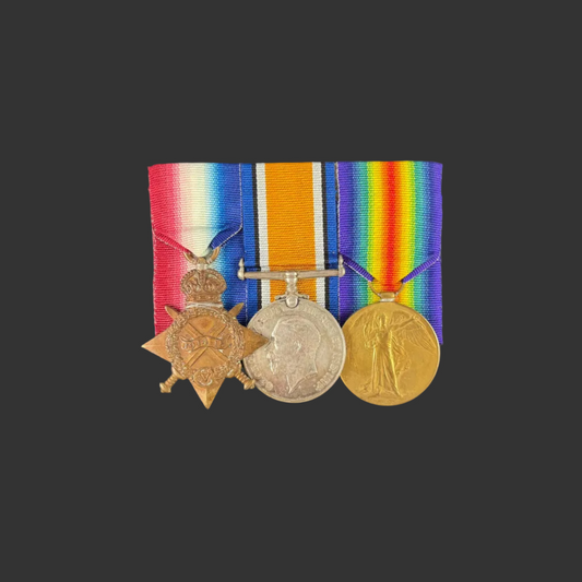 British - WWI - 1914-15 Medal Trio to Durham Light Infantry - Doran