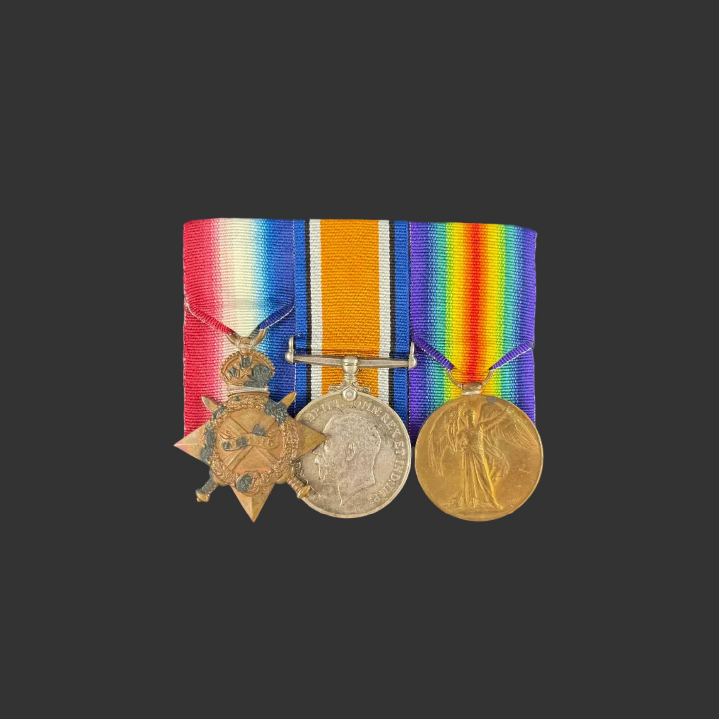 British - WWI - 1914-15 Medal Trio to Duke of Cornwall's Light Infantry - KIA - Hobart