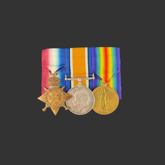 British - WWI - 1914-15 Medal Trio to Royal Sussex Regiment - Groombridge