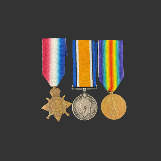 British - WWI - 1914-15 Medal Trio to 2nd Battalion East Yorkshire Regiment - WIA - Beresford