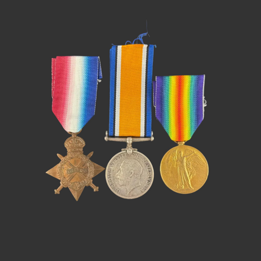 British - WWI - 1914-15 Medal Trio to Middlesex Regiment - DoW - Jenkins