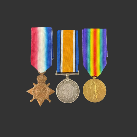 British - WWI - 1914-15 Medal Trio to 5th Battalion Suffolk Regiment - Gallipoli - Spooner